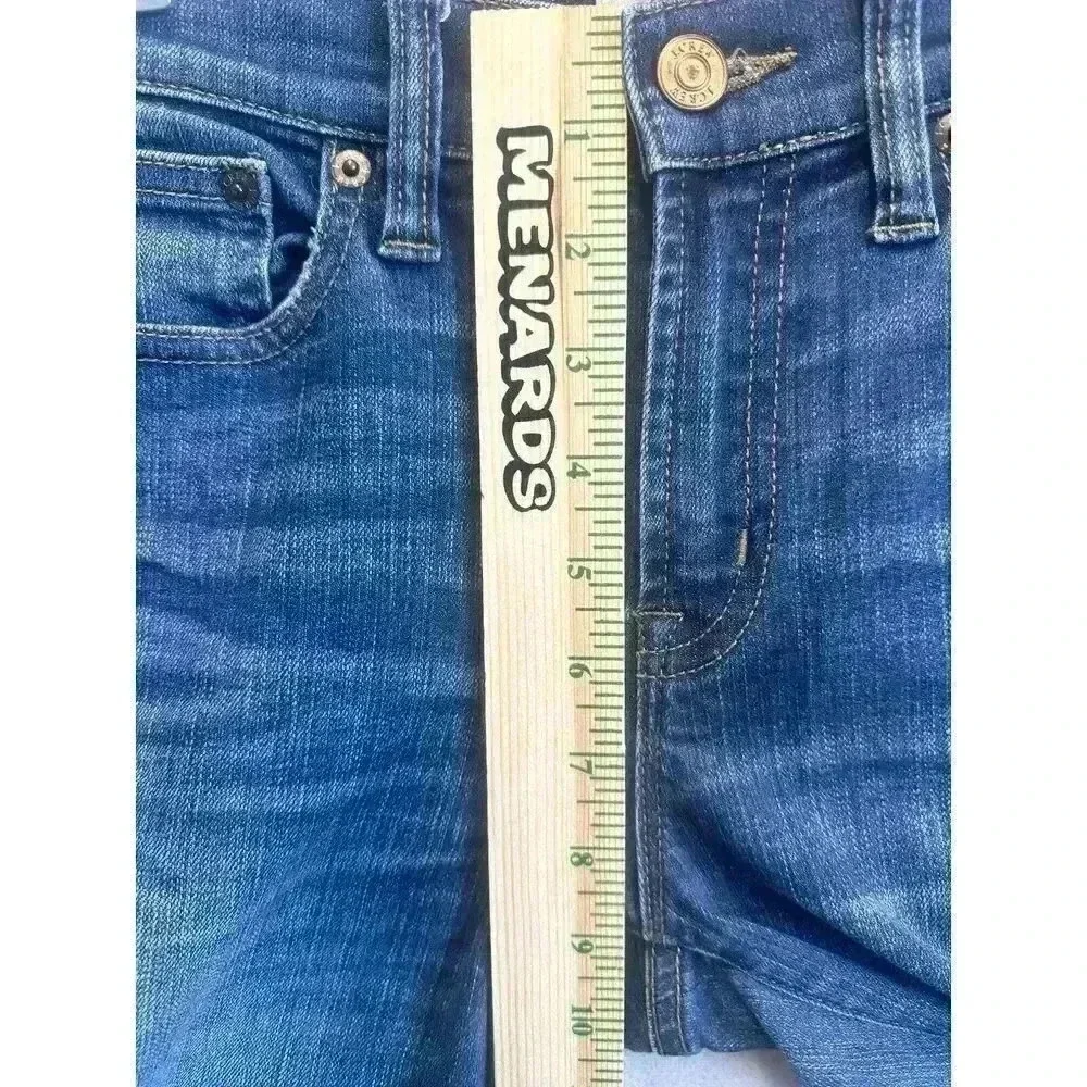 J Crew Jeans Women's Size 28 Toothpick Skinny Mid Rise Distressed‎ Blue Denim